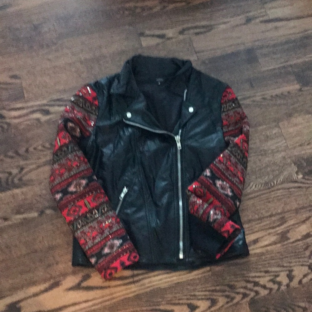 Millau Black Beaded Leather Jacket